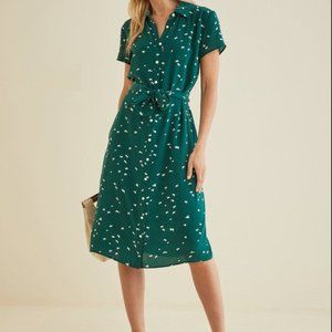 Amour Vert Petra Shirt Dress Green w Doves
